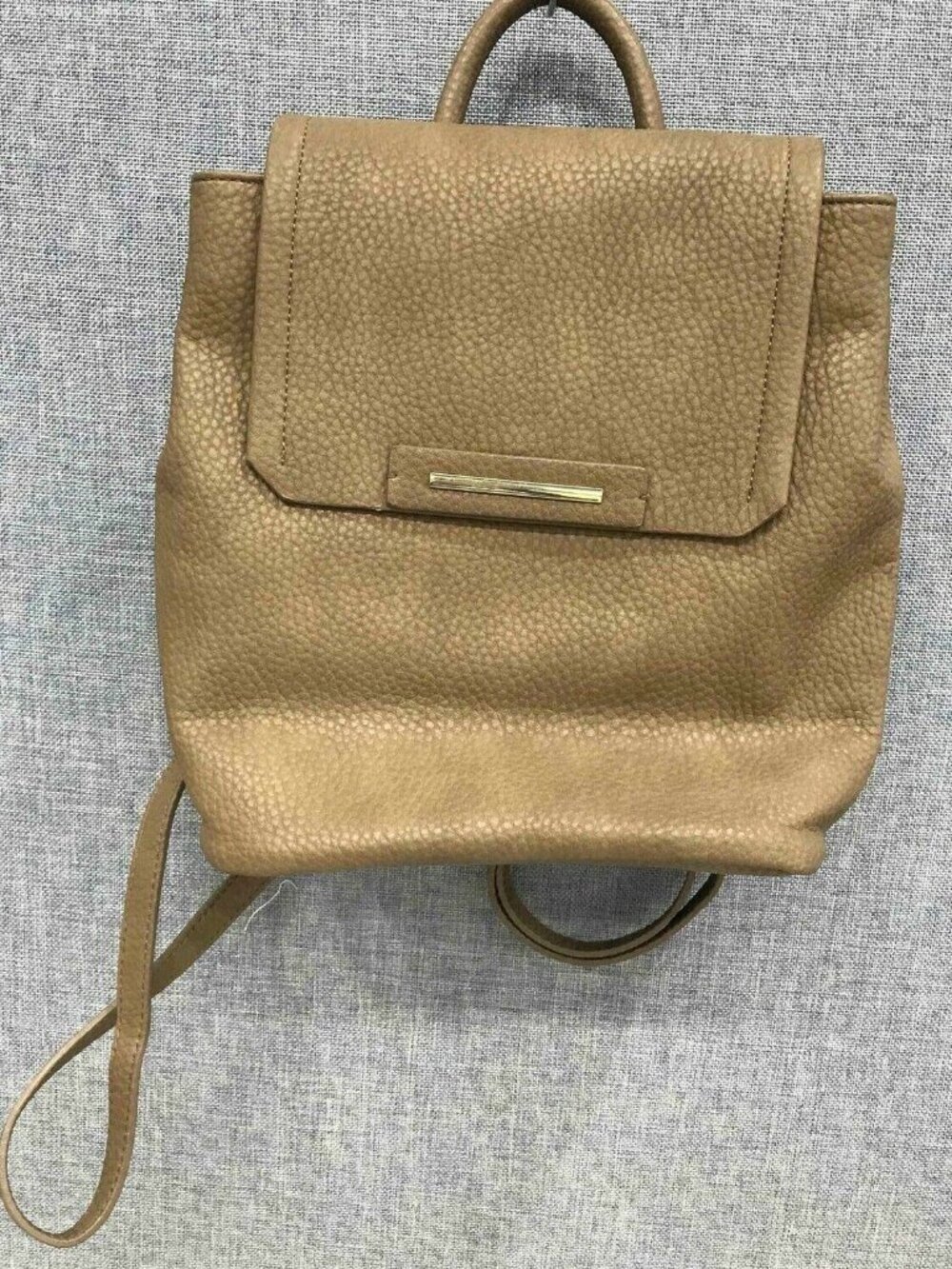 Danielle Nicole Mocha Taupe Pebbled Leather Mini Backpack Purse Convertible